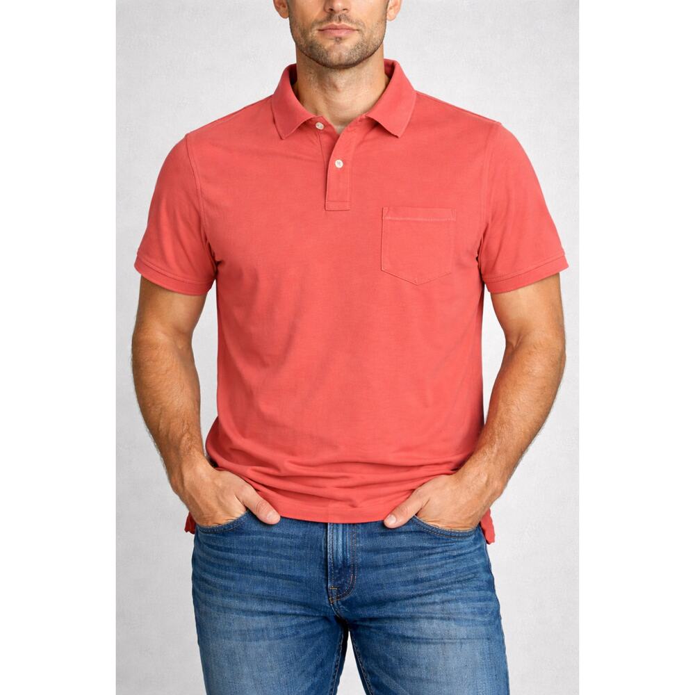 Black Brown 1826 Polo Short Sleeves Super Soft Cotton Polo Shirt Salmon Size XXL